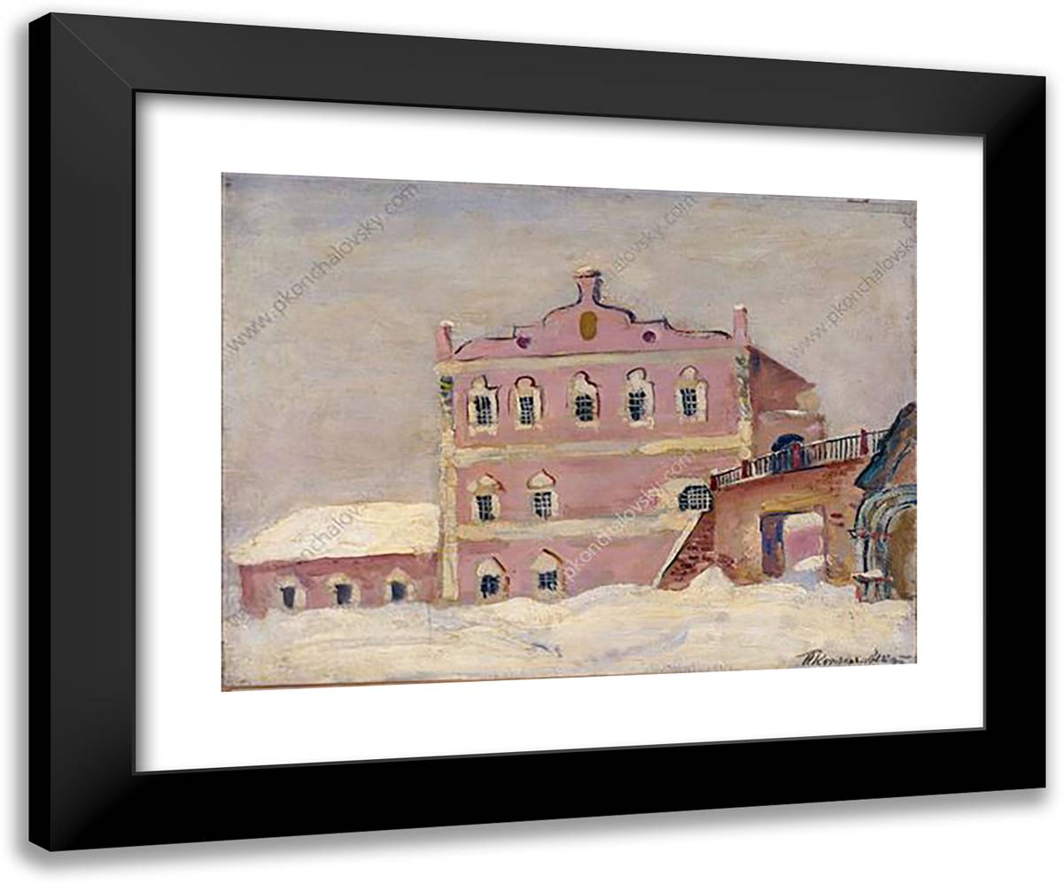 Ryazan. House of Oleg. 24x20 Black Modern Wood Framed Art Print Poster by Konchalovsky, Piotr