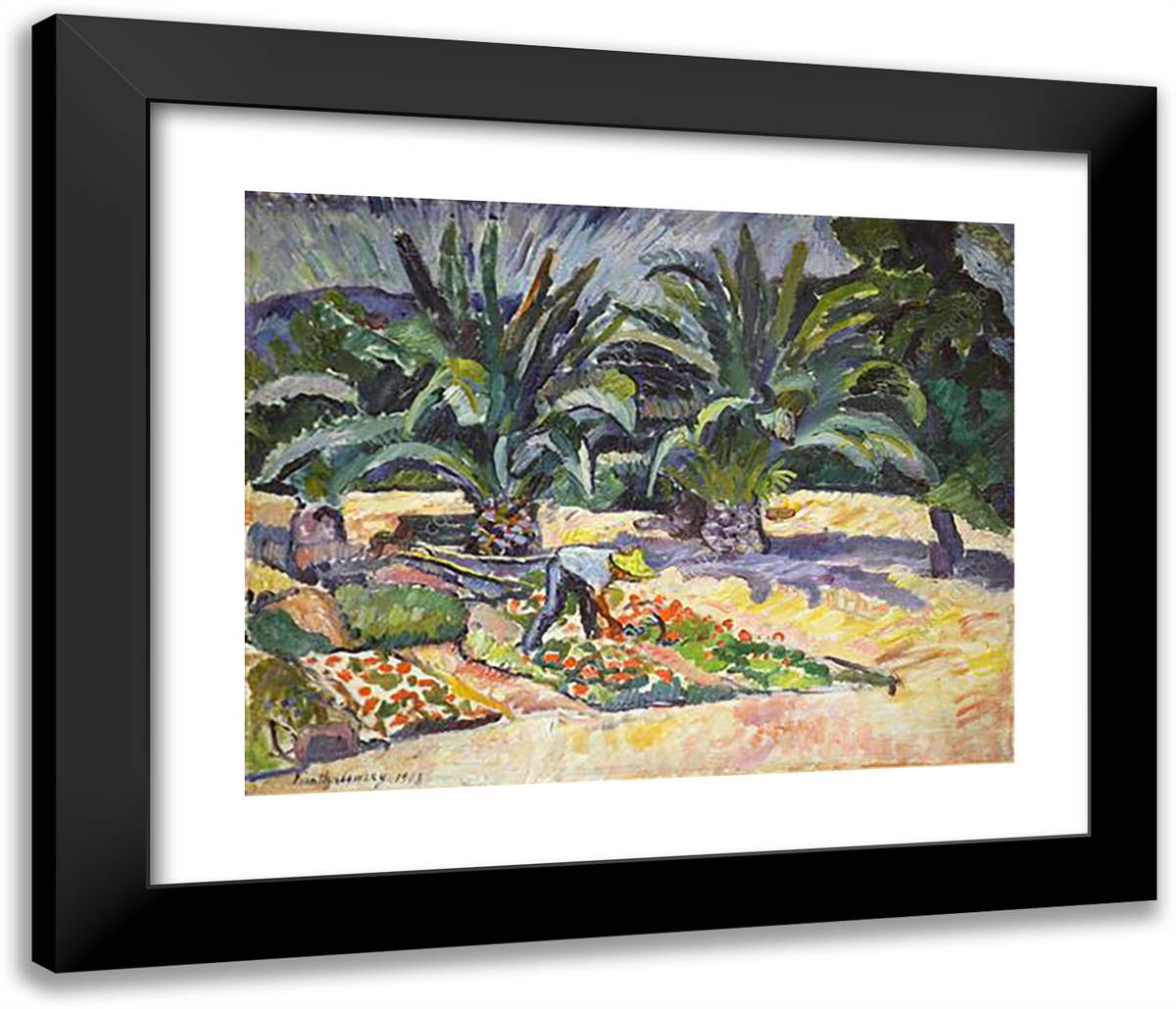 San - Maxim. Palma. 23x20 Black Modern Wood Framed Art Print Poster by Konchalovsky, Piotr