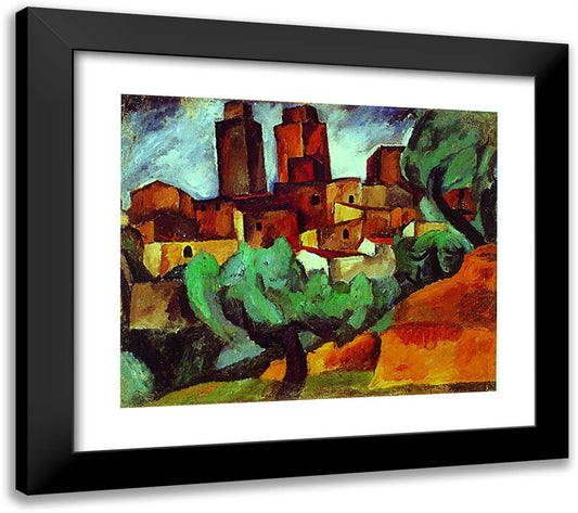 San Gimignano 22x20 Black Modern Wood Framed Art Print Poster by Konchalovsky, Piotr