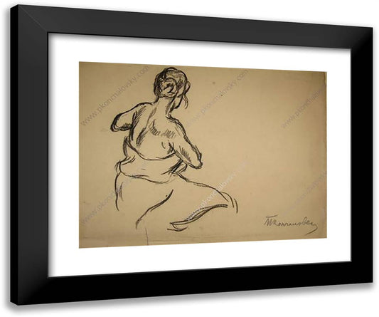 Seated Model Wrapped in Drapery 24x20 Black Modern Wood Framed Art Print Poster by Konchalovsky, Piotr