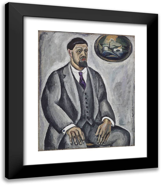 Self-Portrait in Gray 20x23 Black Modern Wood Framed Art Print Poster by Konchalovsky, Piotr