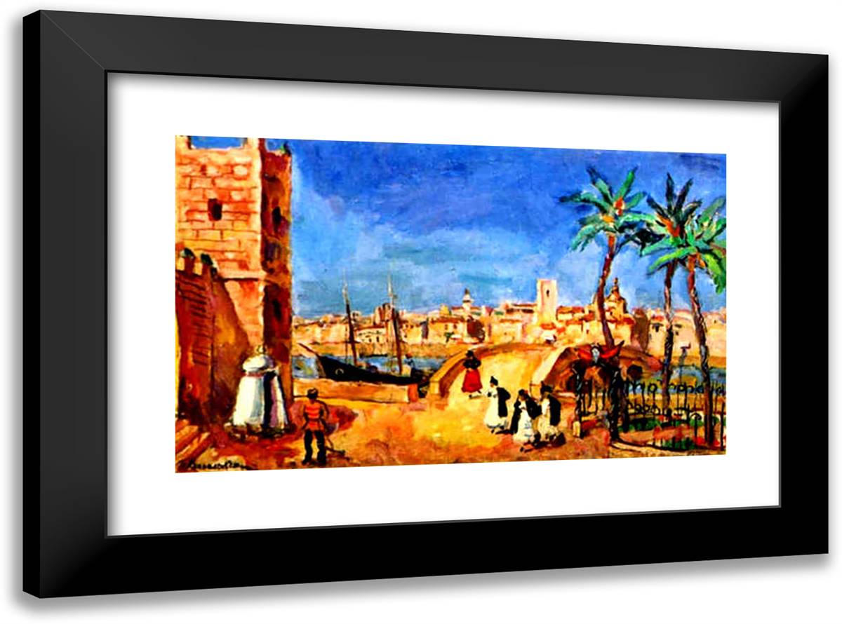 Set Decor for Opera 'Carmen' by Georges Bizet 24x18 Black Modern Wood Framed Art Print Poster by Konchalovsky, Piotr