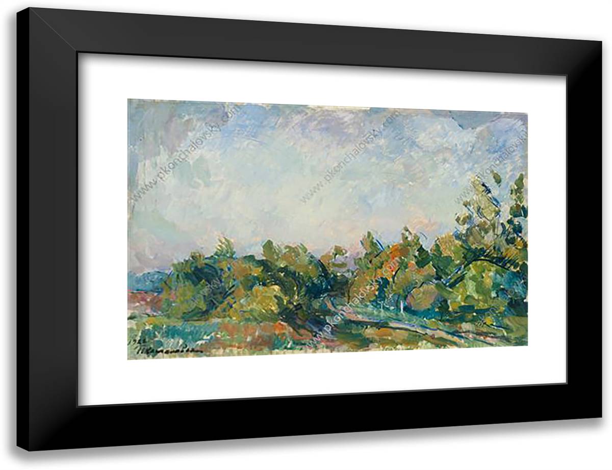 Shrubs 24x18 Black Modern Wood Framed Art Print Poster by Konchalovsky, Piotr