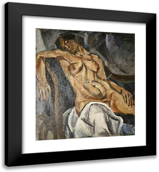 Sleeping Woman 20x22 Black Modern Wood Framed Art Print Poster by Konchalovsky, Piotr