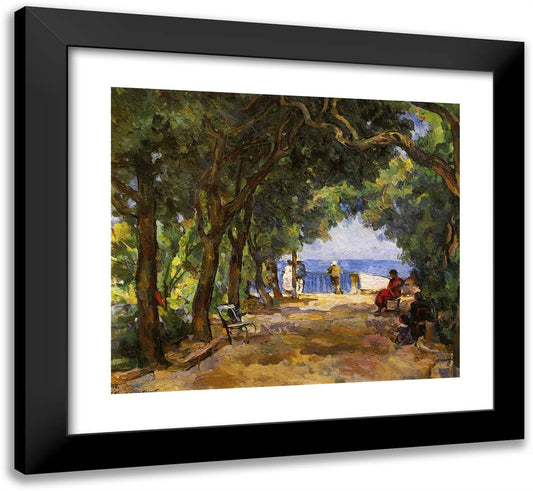 Sorrento. Garden. 22x20 Black Modern Wood Framed Art Print Poster by Konchalovsky, Piotr