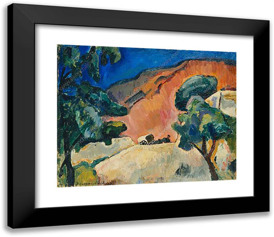 Spanish Landscape 23x20 Black Modern Wood Framed Art Print Poster by Konchalovsky, Piotr