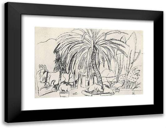 Spanish Landscape. Palm. 24x19 Black Modern Wood Framed Art Print Poster by Konchalovsky, Piotr