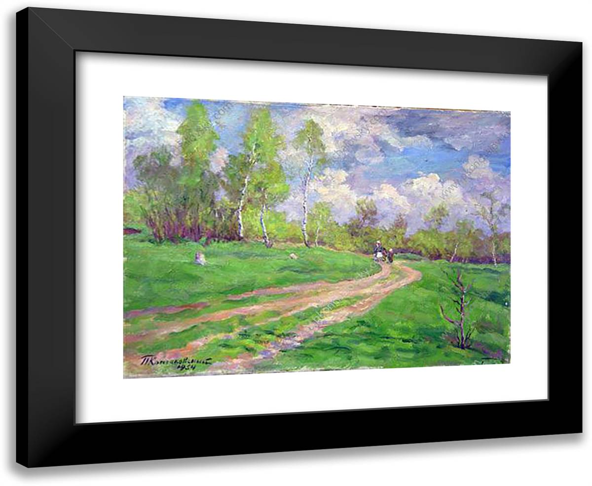 Spring Day 24x20 Black Modern Wood Framed Art Print Poster by Konchalovsky, Piotr