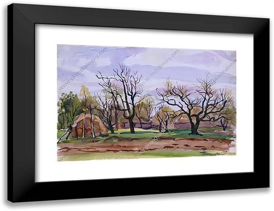 Spring. State Farm 'Mounds'. 24x18 Black Modern Wood Framed Art Print Poster by Konchalovsky, Piotr