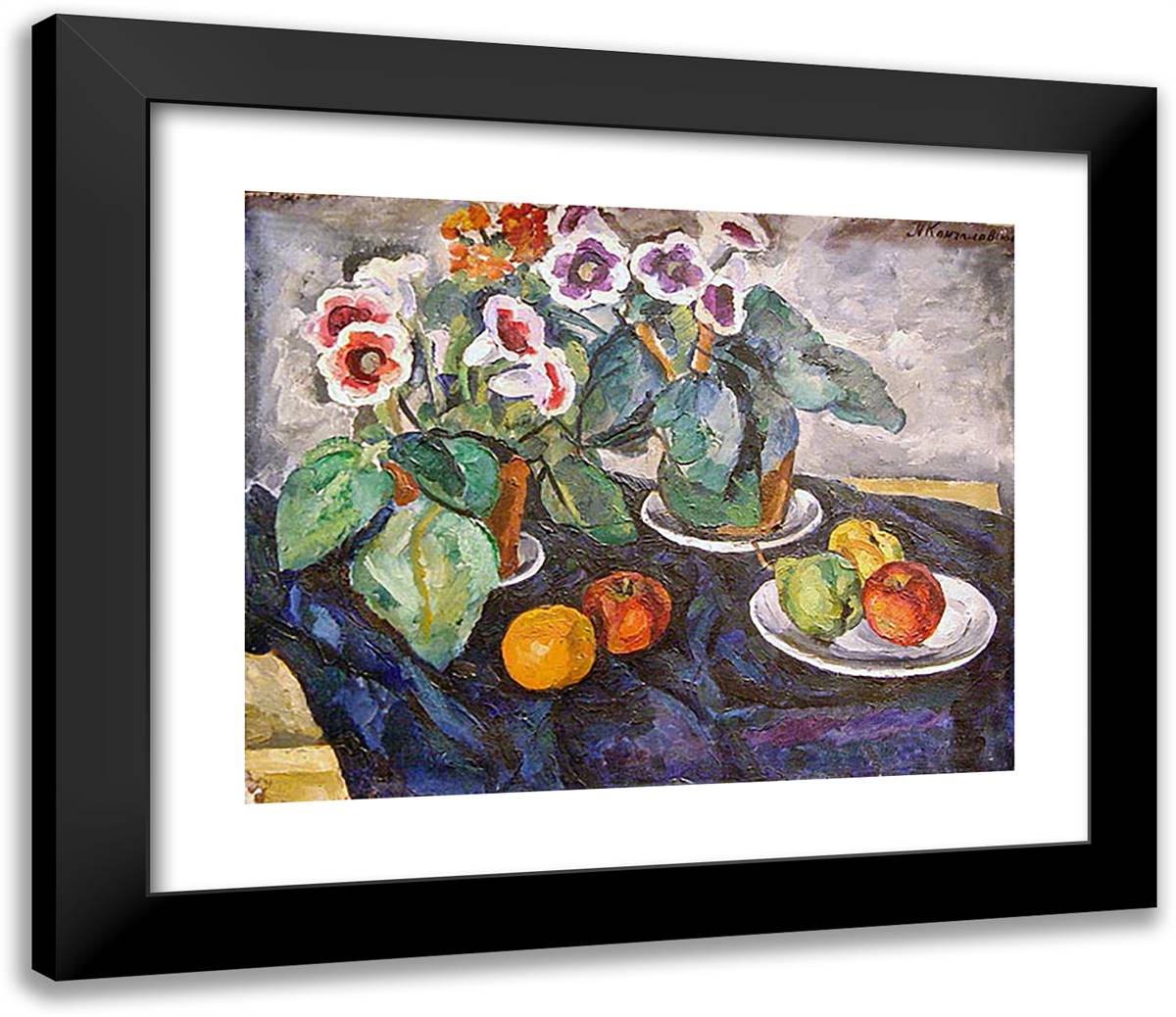 Still Life 23x20 Black Modern Wood Framed Art Print Poster by Konchalovsky, Piotr