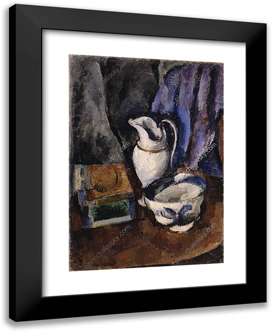 Still Life with a Jug 19x24 Black Modern Wood Framed Art Print Poster by Konchalovsky, Piotr