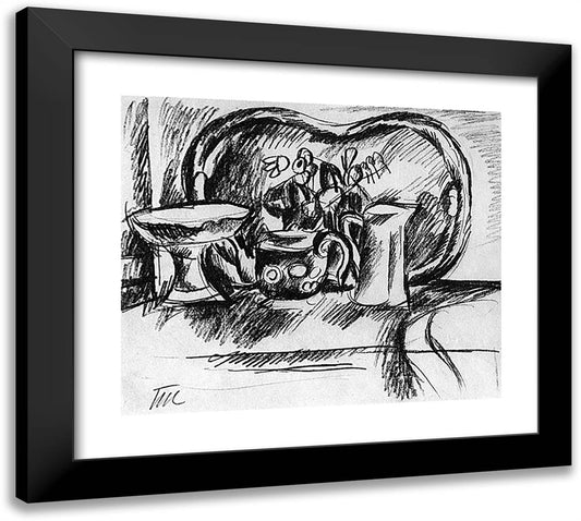 Still Life with a Tray 22x20 Black Modern Wood Framed Art Print Poster by Konchalovsky, Piotr