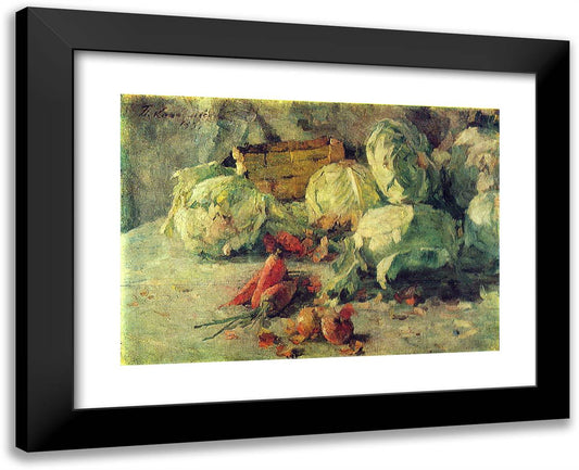 Still Life with Cabbage 24x19 Black Modern Wood Framed Art Print Poster by Konchalovsky, Piotr