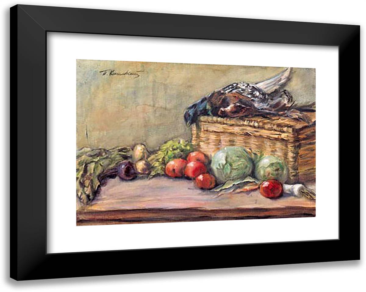 Still Life with Ducks 24x19 Black Modern Wood Framed Art Print Poster by Konchalovsky, Piotr