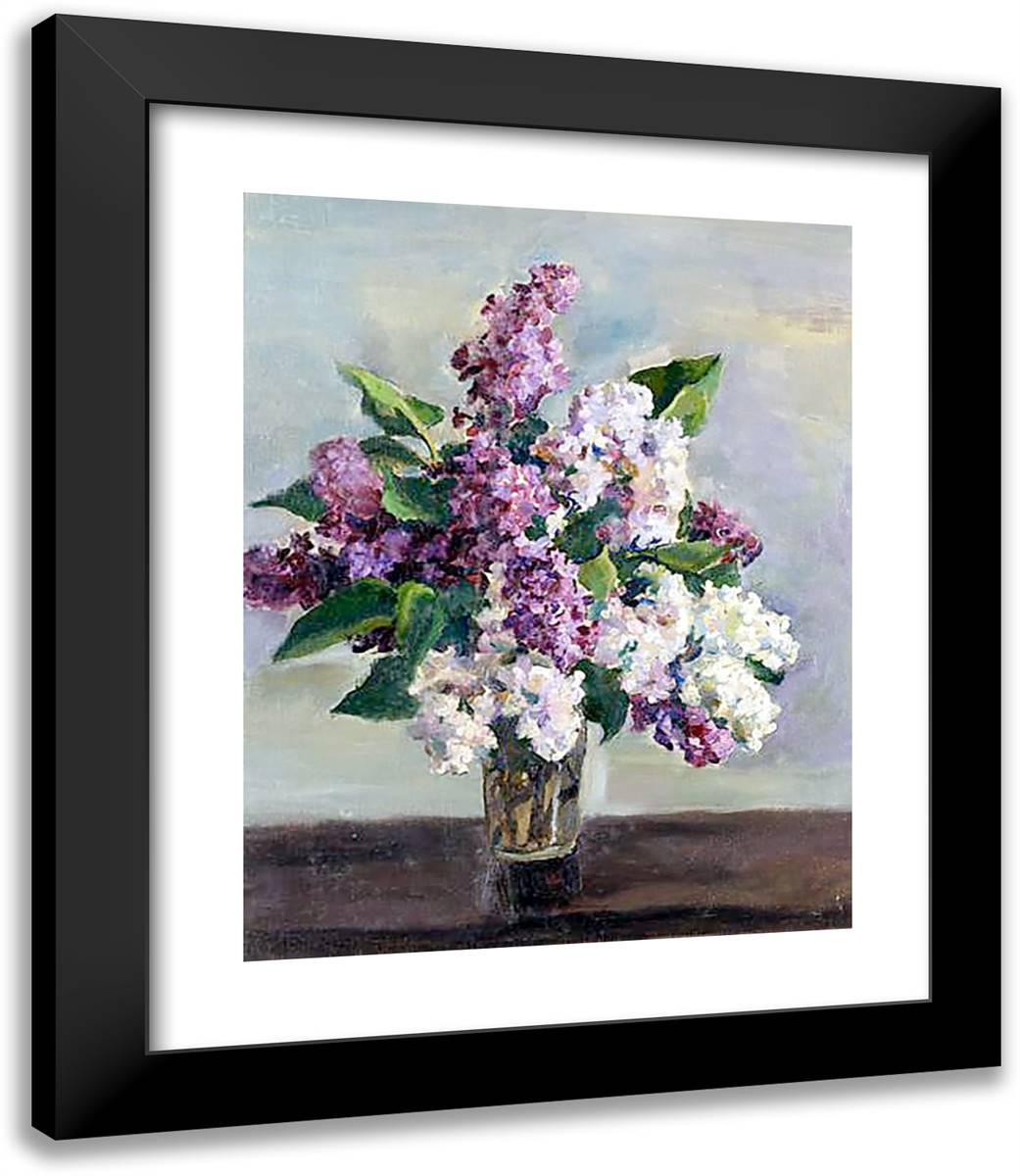 Still Life with Lilac 20x23 Black Modern Wood Framed Art Print Poster by Konchalovsky, Piotr