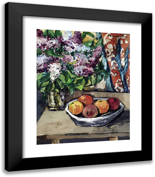 Still Life with Lilac and Orange 20x23 Black Modern Wood Framed Art Print Poster by Konchalovsky, Piotr