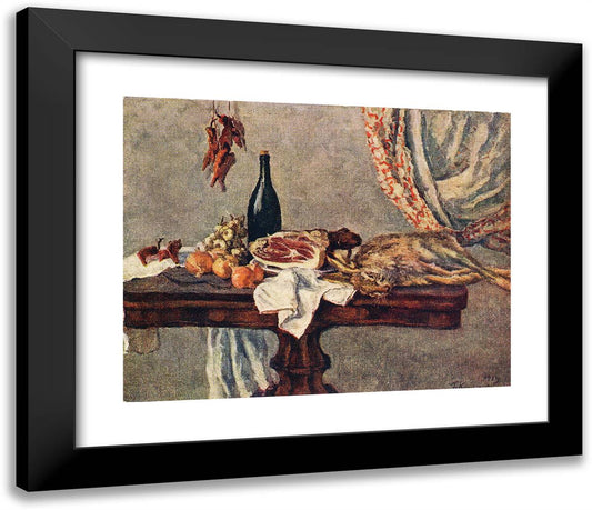 Still Life with Rabbit 23x20 Black Modern Wood Framed Art Print Poster by Konchalovsky, Piotr