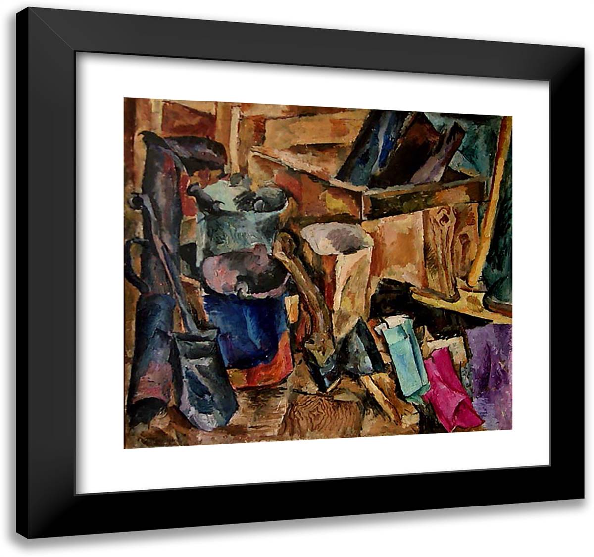 Still Life with Samovar Pipe 21x20 Black Modern Wood Framed Art Print Poster by Konchalovsky, Piotr