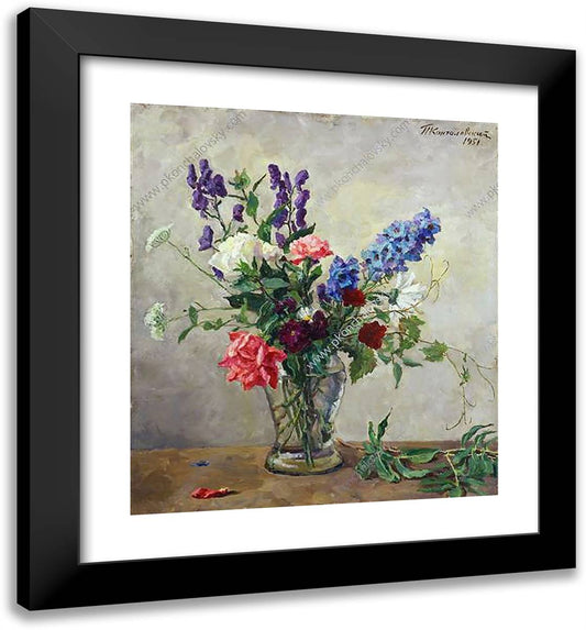 Still Life. a Small Bouquet. 20x22 Black Modern Wood Framed Art Print Poster by Konchalovsky, Piotr