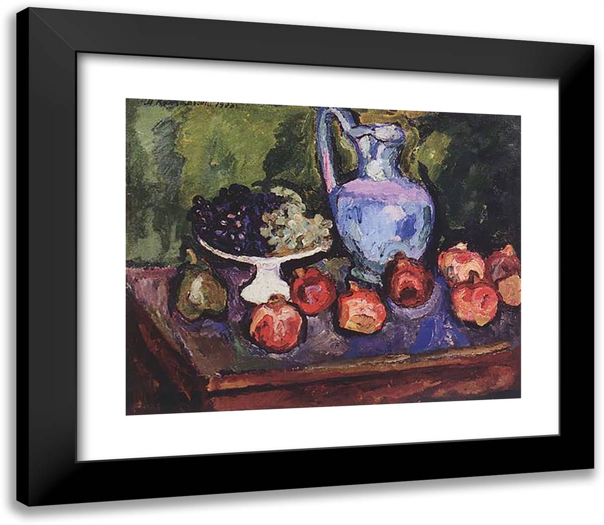 Still Life. Fruits. 23x20 Black Modern Wood Framed Art Print Poster by Konchalovsky, Piotr