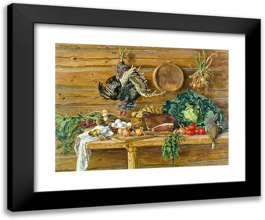 Still Life. Pantry. 24x20 Black Modern Wood Framed Art Print Poster by Konchalovsky, Piotr