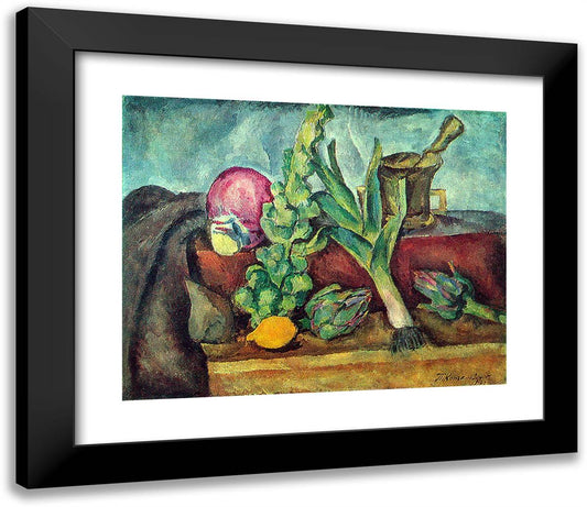 Still Life. Vegetables. 23x20 Black Modern Wood Framed Art Print Poster by Konchalovsky, Piotr