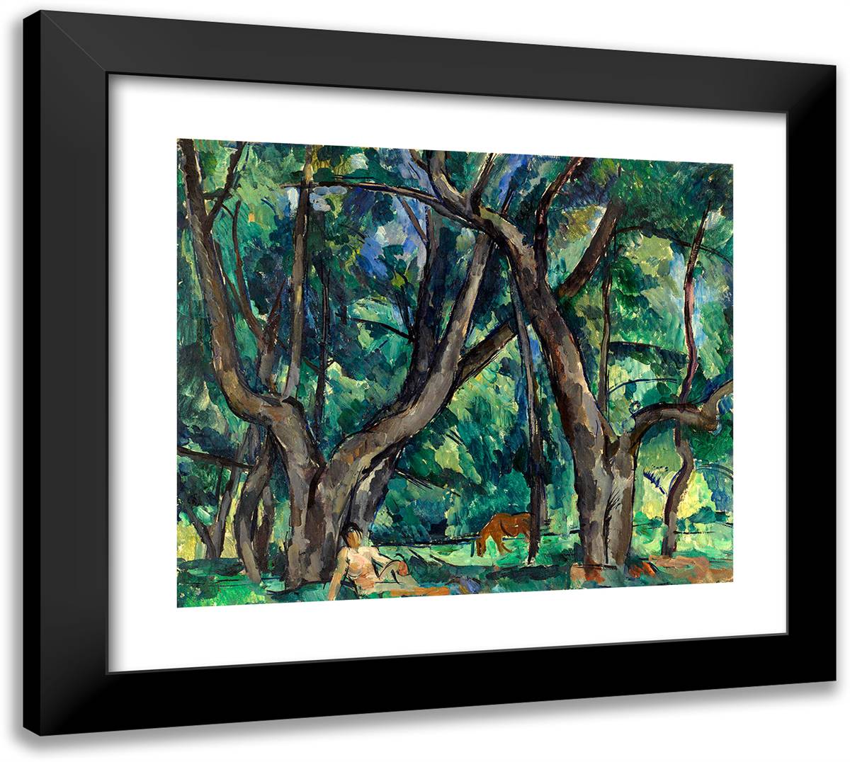 The Boy in the Park 22x20 Black Modern Wood Framed Art Print Poster by Konchalovsky, Piotr