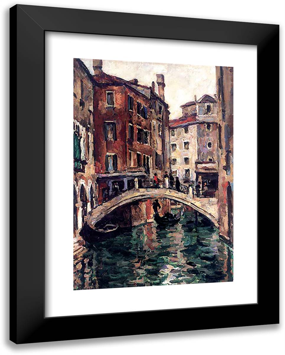 The Bridge of the Apostles in Venice 19x24 Black Modern Wood Framed Art Print Poster by Konchalovsky, Piotr