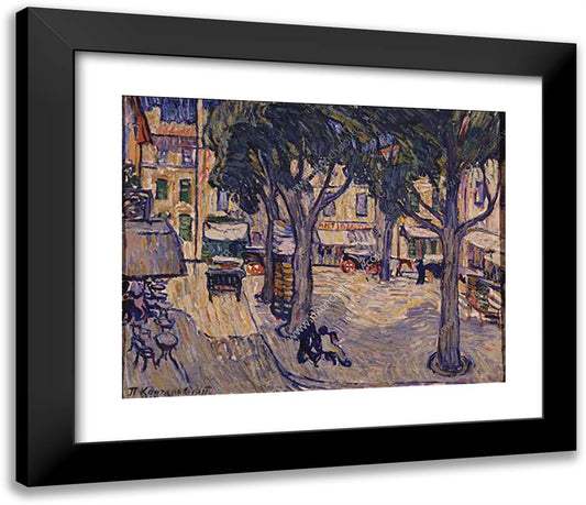 The City of Arles. the Square. 23x20 Black Modern Wood Framed Art Print Poster by Konchalovsky, Piotr