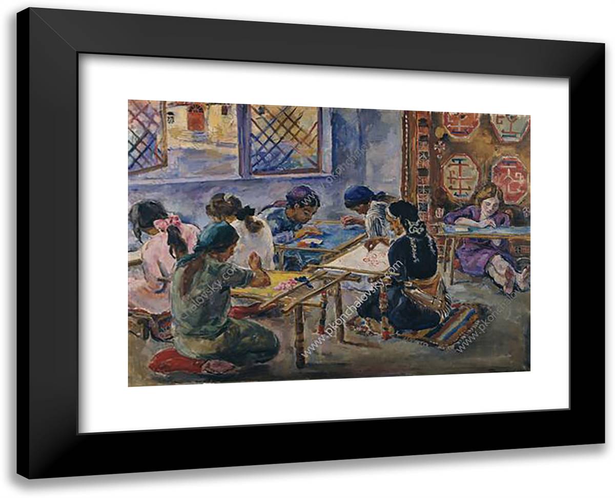 The First Group of Bakhchisarai 24x19 Black Modern Wood Framed Art Print Poster by Konchalovsky, Piotr