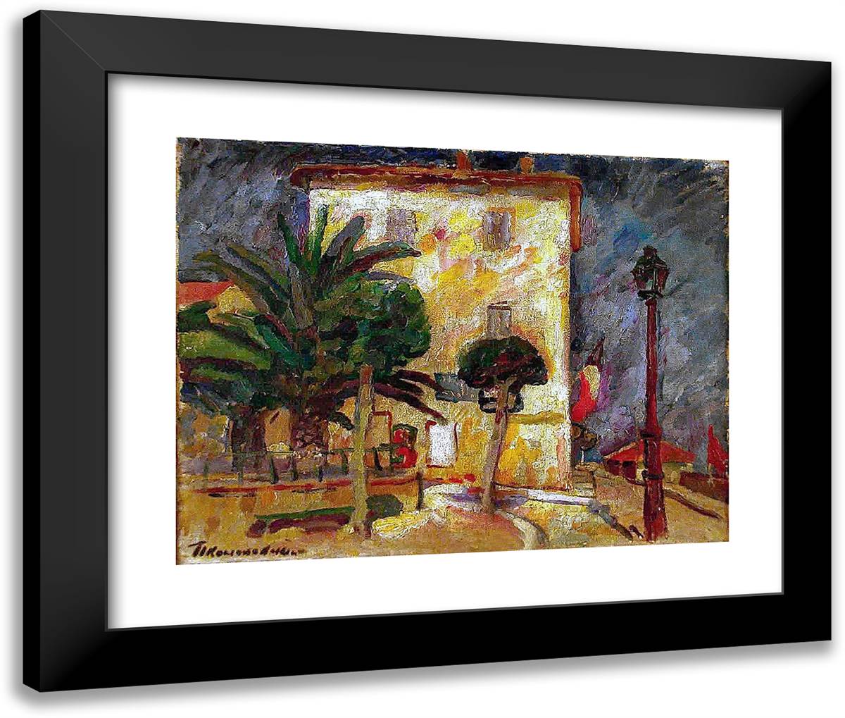 The Landscape. Coast of France. 24x20 Black Modern Wood Framed Art Print Poster by Konchalovsky, Piotr