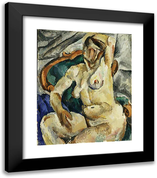 The Model in a Chair 20x23 Black Modern Wood Framed Art Print Poster by Konchalovsky, Piotr