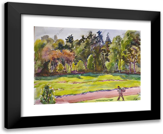 The Mounds. Edge of the Forest. 24x20 Black Modern Wood Framed Art Print Poster by Konchalovsky, Piotr