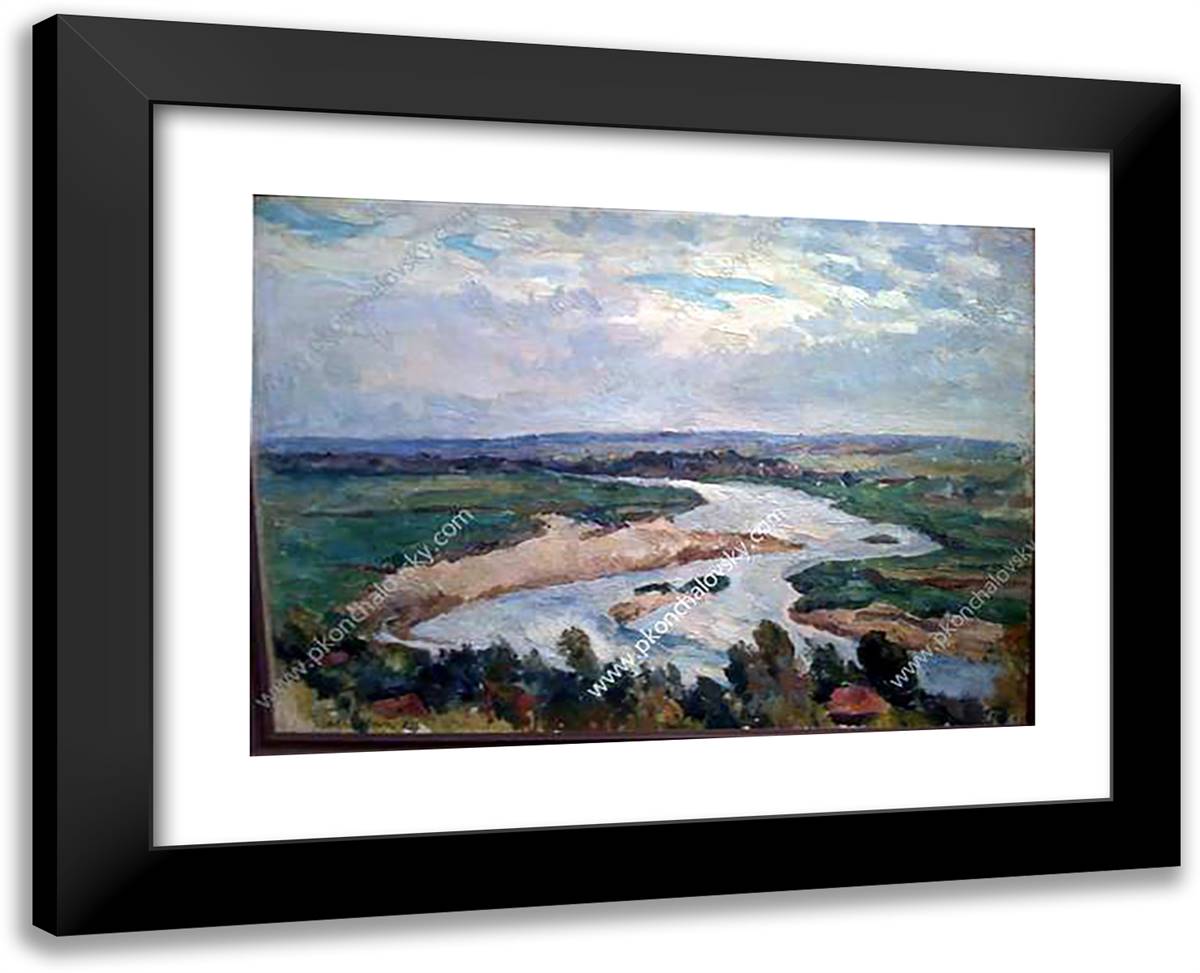 The River in the Morning 24x19 Black Modern Wood Framed Art Print Poster by Konchalovsky, Piotr