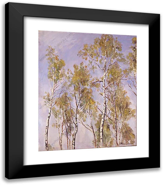 The Tops of the Birches 20x23 Black Modern Wood Framed Art Print Poster by Konchalovsky, Piotr