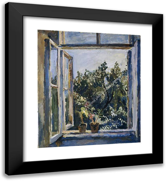 The Window. Balsams. 20x22 Black Modern Wood Framed Art Print Poster by Konchalovsky, Piotr