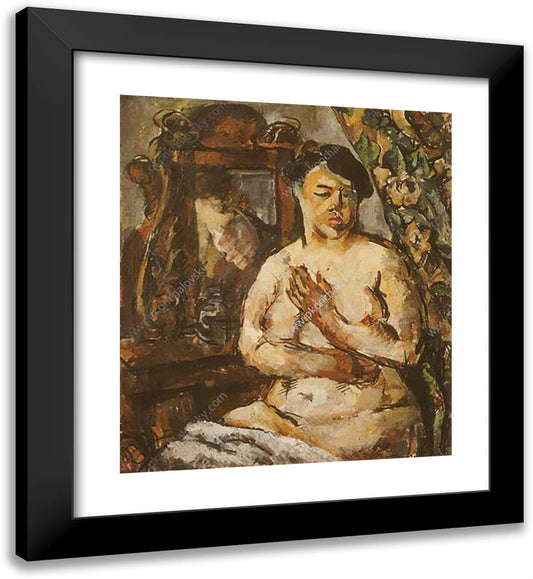 The Woman in Front of a Mirror 20x22 Black Modern Wood Framed Art Print Poster by Konchalovsky, Piotr