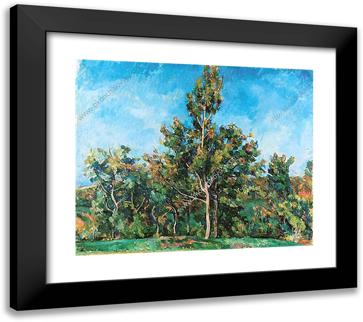 Tree Against the Sky 23x20 Black Modern Wood Framed Art Print Poster by Konchalovsky, Piotr