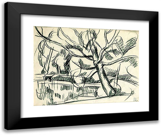 Tree in Abramtsevo 24x20 Black Modern Wood Framed Art Print Poster by Konchalovsky, Piotr