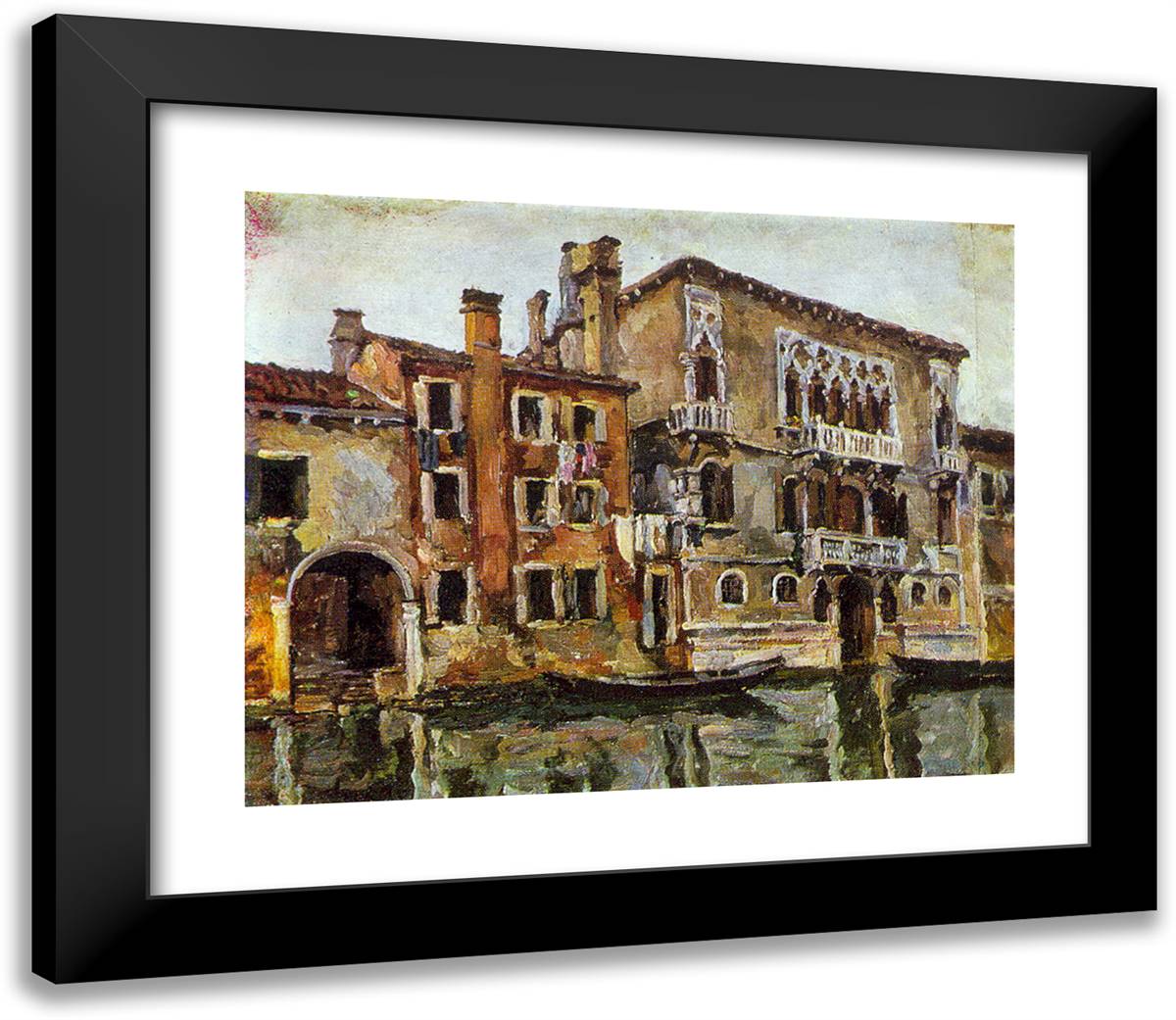 Venice. House of Tintoretto. 23x20 Black Modern Wood Framed Art Print Poster by Konchalovsky, Piotr