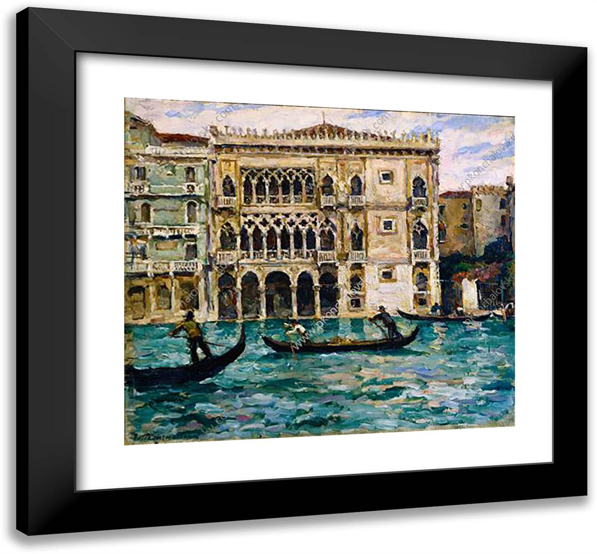 Venice. Palazzo Ducale. 22x20 Black Modern Wood Framed Art Print Poster by Konchalovsky, Piotr