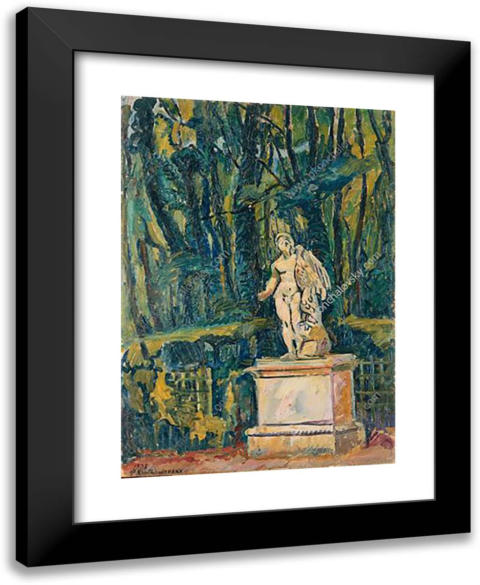 Versailles. Statue. 19x24 Black Modern Wood Framed Art Print Poster by Konchalovsky, Piotr