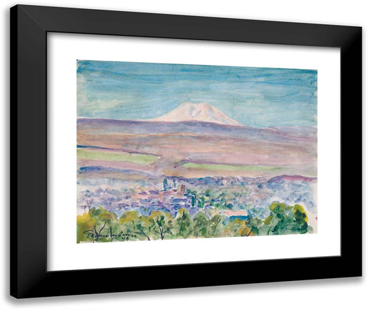 View of Elbrus 24x20 Black Modern Wood Framed Art Print Poster by Konchalovsky, Piotr