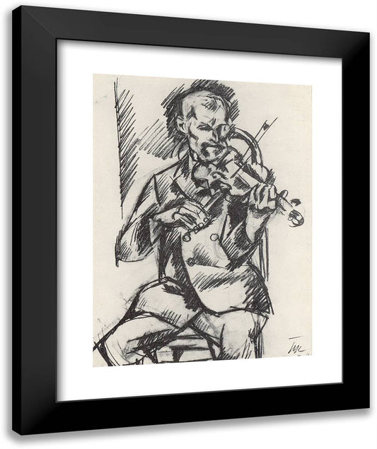 Violinist 20x24 Black Modern Wood Framed Art Print Poster by Konchalovsky, Piotr