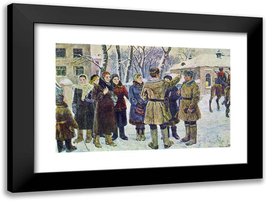 Where to Give Blood Here 24x18 Black Modern Wood Framed Art Print Poster by Konchalovsky, Piotr