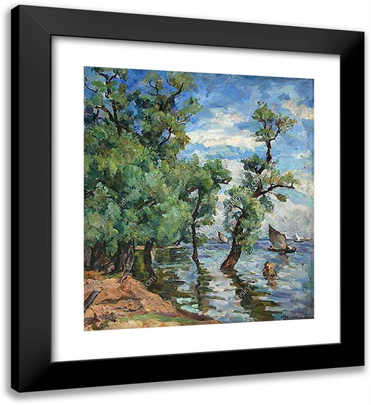 Willows on the Volkhov 20x22 Black Modern Wood Framed Art Print Poster by Konchalovsky, Piotr