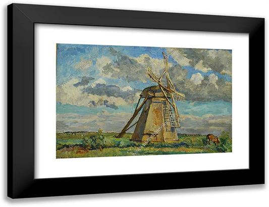 Windmill 24x18 Black Modern Wood Framed Art Print Poster by Konchalovsky, Piotr