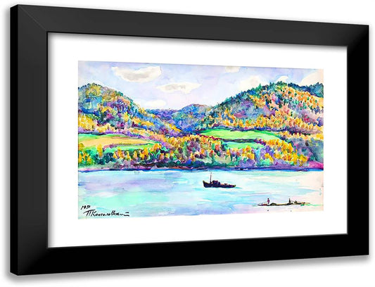 Yenisei 24x18 Black Modern Wood Framed Art Print Poster by Konchalovsky, Piotr