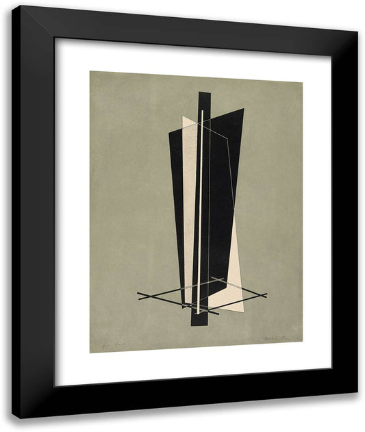 Untitled, from Konstruktionen Kestnermappe 6 (Constructions Kestner Portfolio 6) 20x24 Black Modern Wood Framed Art Print Poster by Moholy Nagy, Laszlo