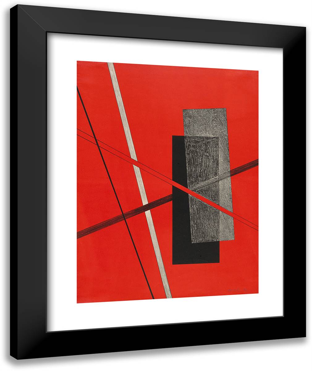 Untitled, from Konstruktionen Kestnermappe 6 (Constructions Kestner Portfolio 6)_6 20x24 Black Modern Wood Framed Art Print Poster by Moholy Nagy, Laszlo